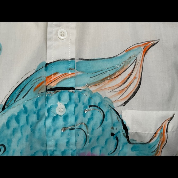 White button down Emilio Pucci Painted Print S-M - Picture 15 of 16